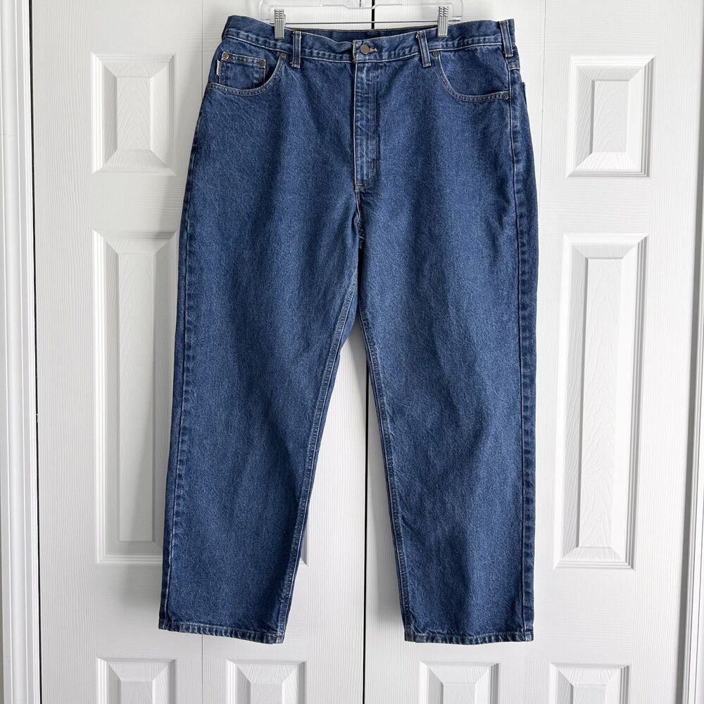 Carhartt B160 DST Men’s Relaxed Fit Work Jeans 42x30 Blue Denim Workwear